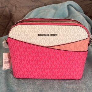 Michael Kors Pink and Cream Crossbody Bag